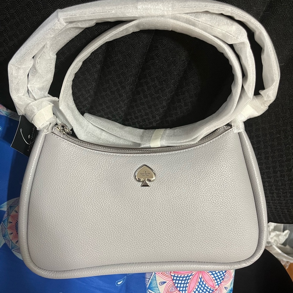 Kayla Small Convertible Grey Leather Shoulder Bag - NWT